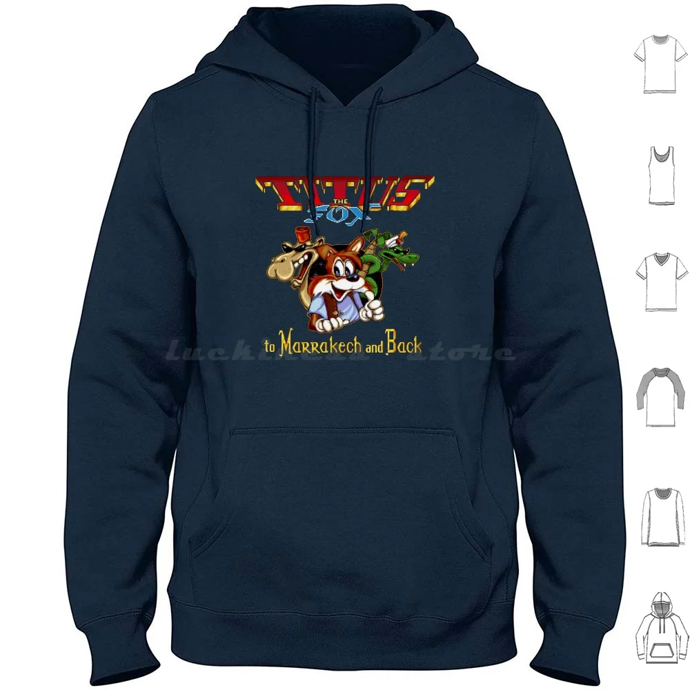 Titus The Fox Hoodie Cotton Long Sleeve Retro Arcade Dos Computer Game Gaming Geek It Nerd Oldschool Operative 1980s