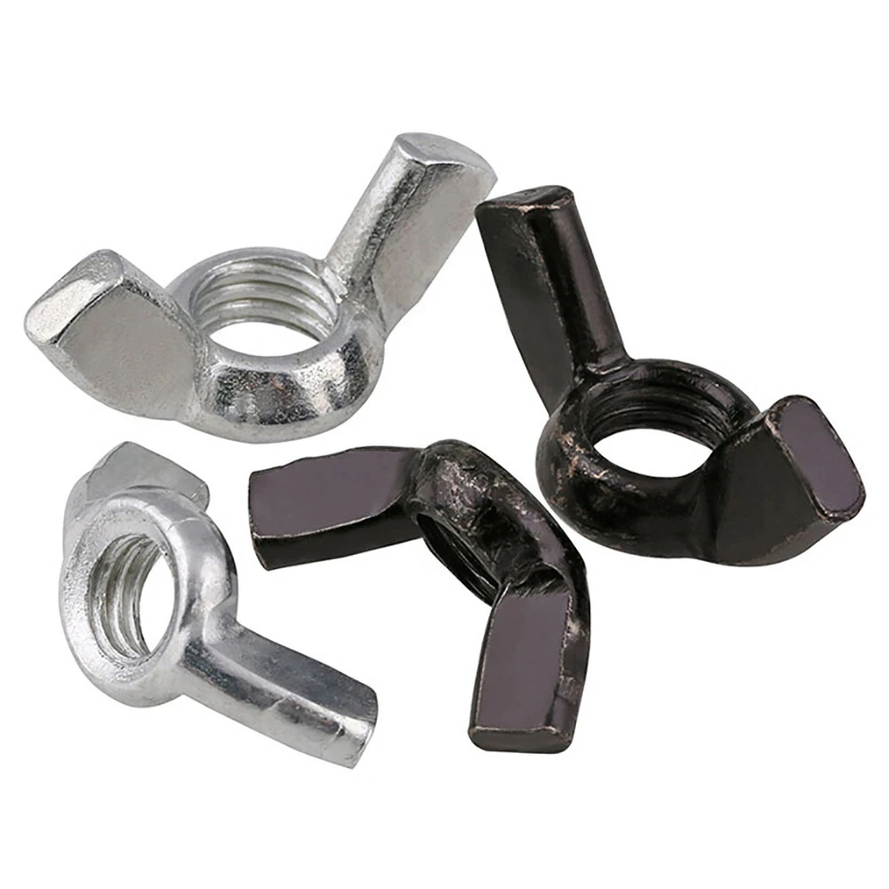 1～10個入り ウィングナット 調整用蝶ナット 手動締め付け式蝶ナット M3 M4 M5 M6 M8 M10 M12 白亜鉛メッキ/黒