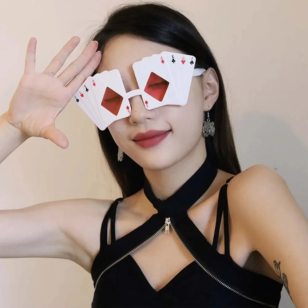 1Pcs Poker Glasses Kids Adult Jack Queen King Ace Sunglasses for Las Vegas Party Casino Night Playing Card Theme Decoration