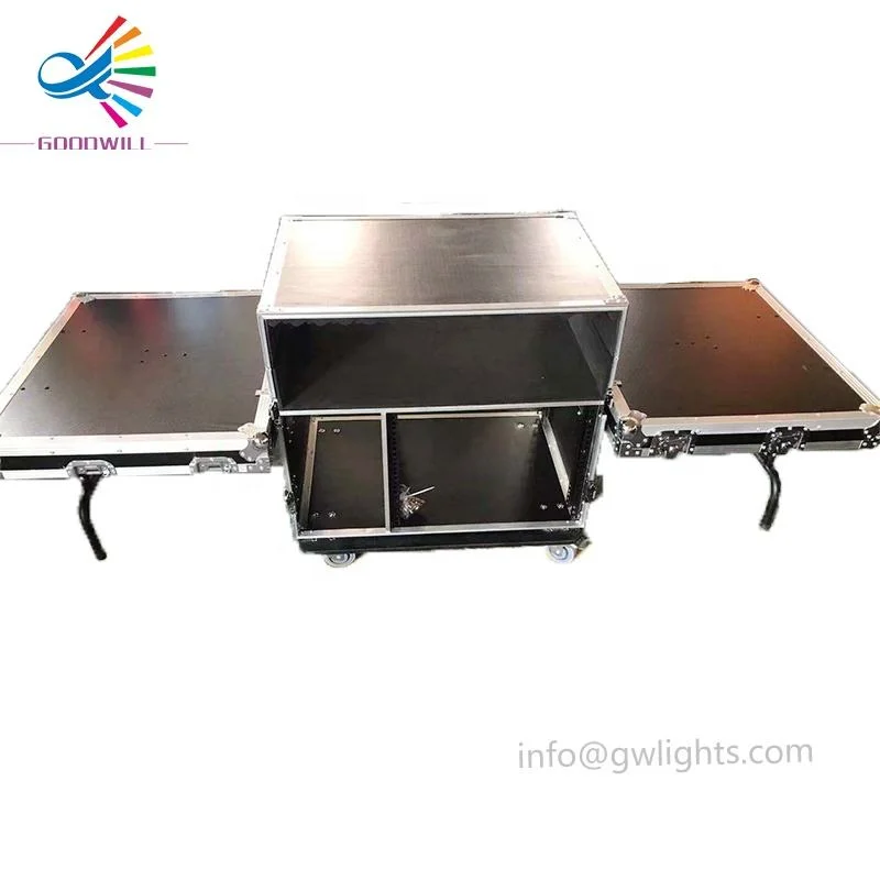 12U Flight Case, 124x80x126cm/48.8x31.5x49.6in Aluminum Road Case, Fireproof Plywood ATA Portable Case, Controller Storage Case