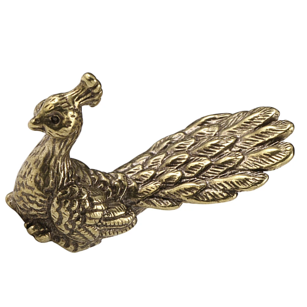 

Brass Peacock Figurine Style Desktop Statue Decorative Ornament Art Piece Craftsmanship