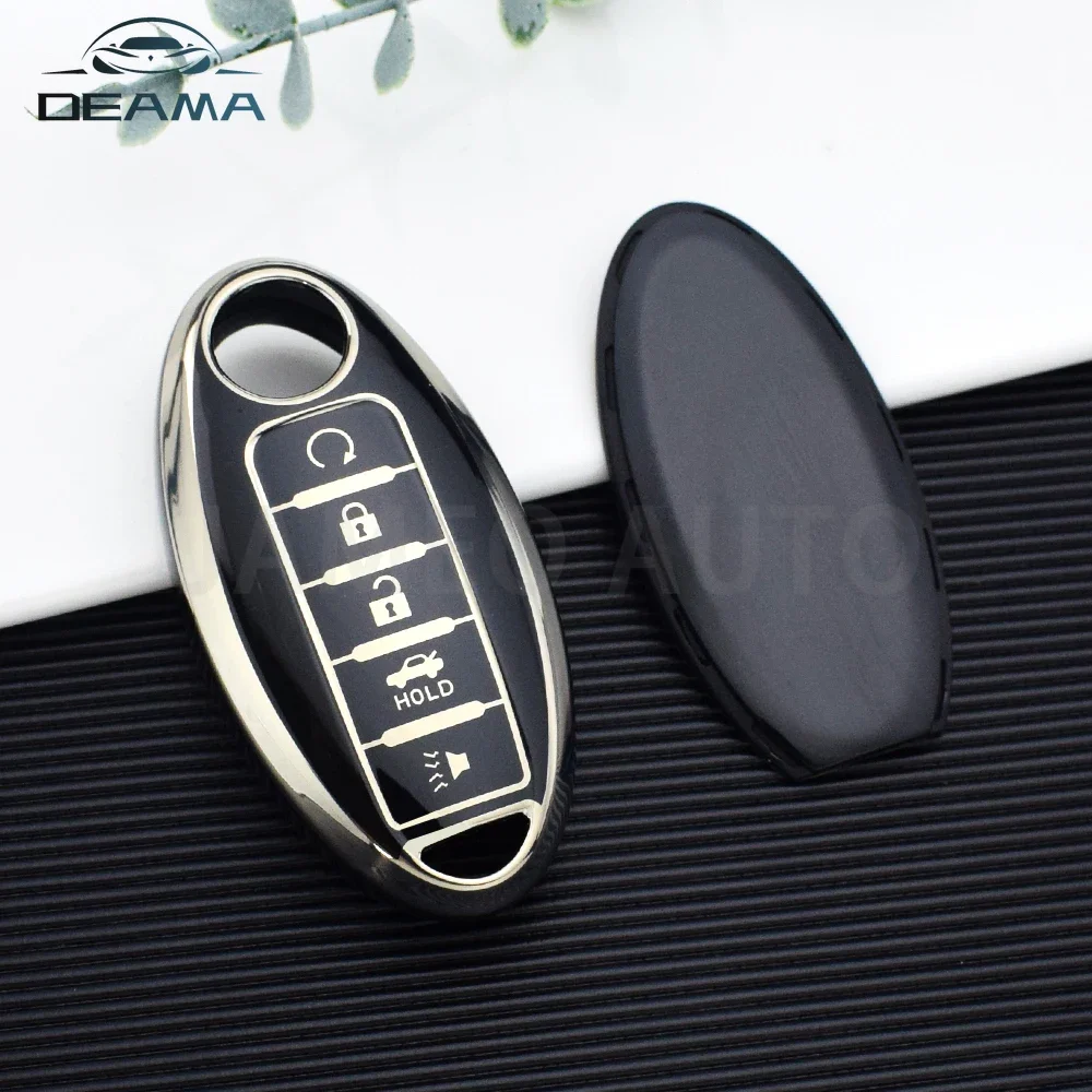 For Nissan Versa Maxima Altima Rogue Armada Sentra Murano for Infiniti FX35 QX60 TPU Car Key Case Cover Keychain Accessories