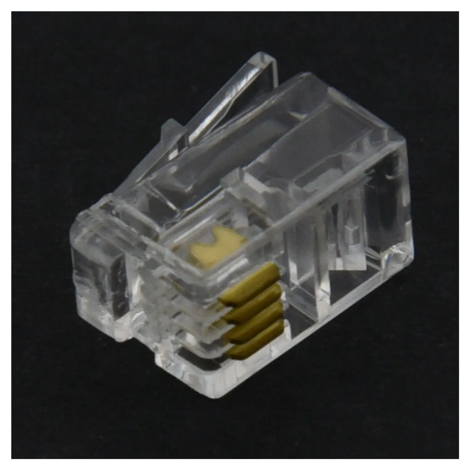 SSR RJ9 4P4C موصل مقبس الهاتف 50 قطعة، شفاف