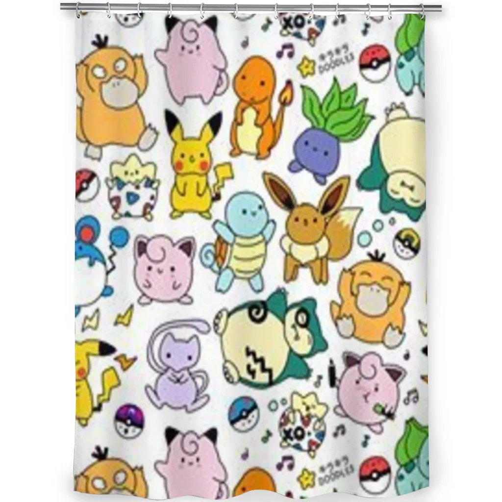 Pokemon Shower Curtain for Bathroom  Aesthetic Room Decoration