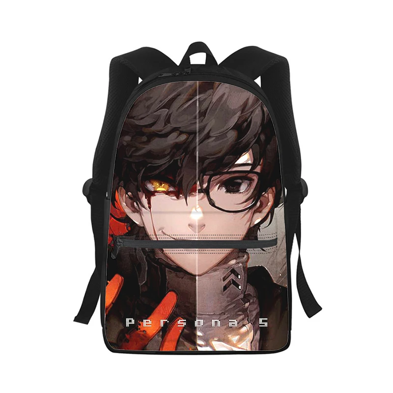 Persona 5-Mochila Masculina e Feminina, Estampada em 3D, Mochila Escolar Estudante, Mochila Laptop, Bolsa de Ombro para Crianças, Leve Seu Coração, P5