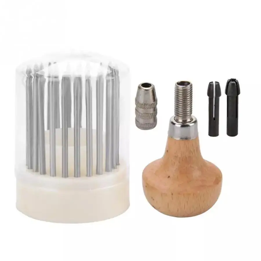 23Pcs Jewelry Beading Grain Tool Set With Wooden Handle Graver Beader For Diamond Stone Setting Engraving Jewelry Making Repair