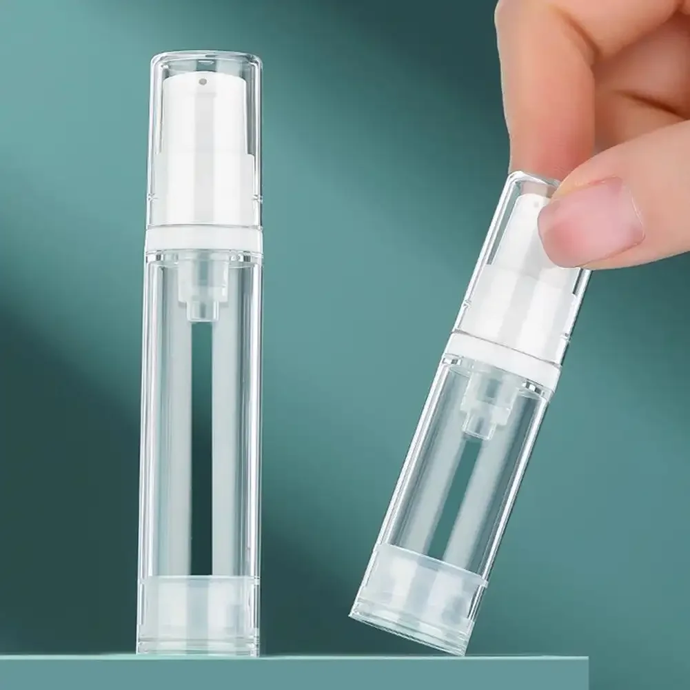 5ML 10ML Clear Airless Cosmetic Cream Pump Bottle Travel Size Dispenser Makeup Container for Cream Gel Lotion