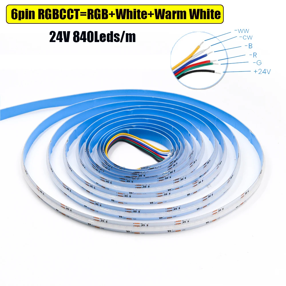 HEGEHE COB LED Strip RGB 12V 5