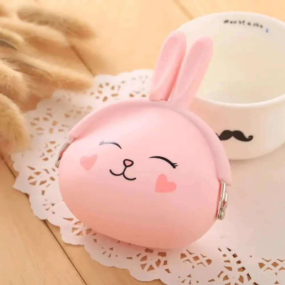 Cute Portable Rabbit Silicone Change Wallet Water-poof Lightweight Mini Key Bag Easy To Carry Compact Small Clutch Bags Makeup