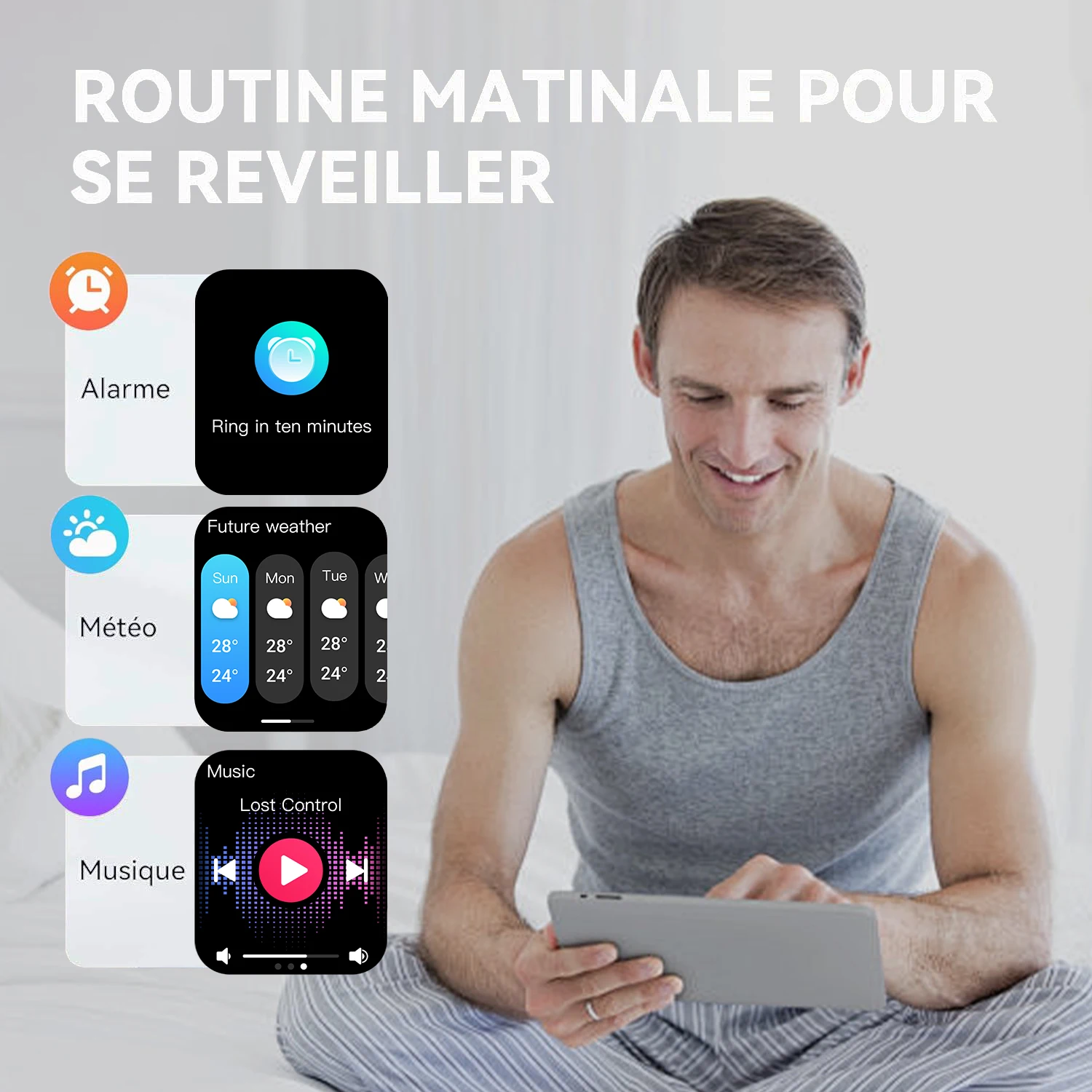 Body Temp Smart Watch for Men and Women, 1.96'' HD Touch Screen Activity Trackers with Text/ Call/ 100+ Sports/ Sleep Monitor