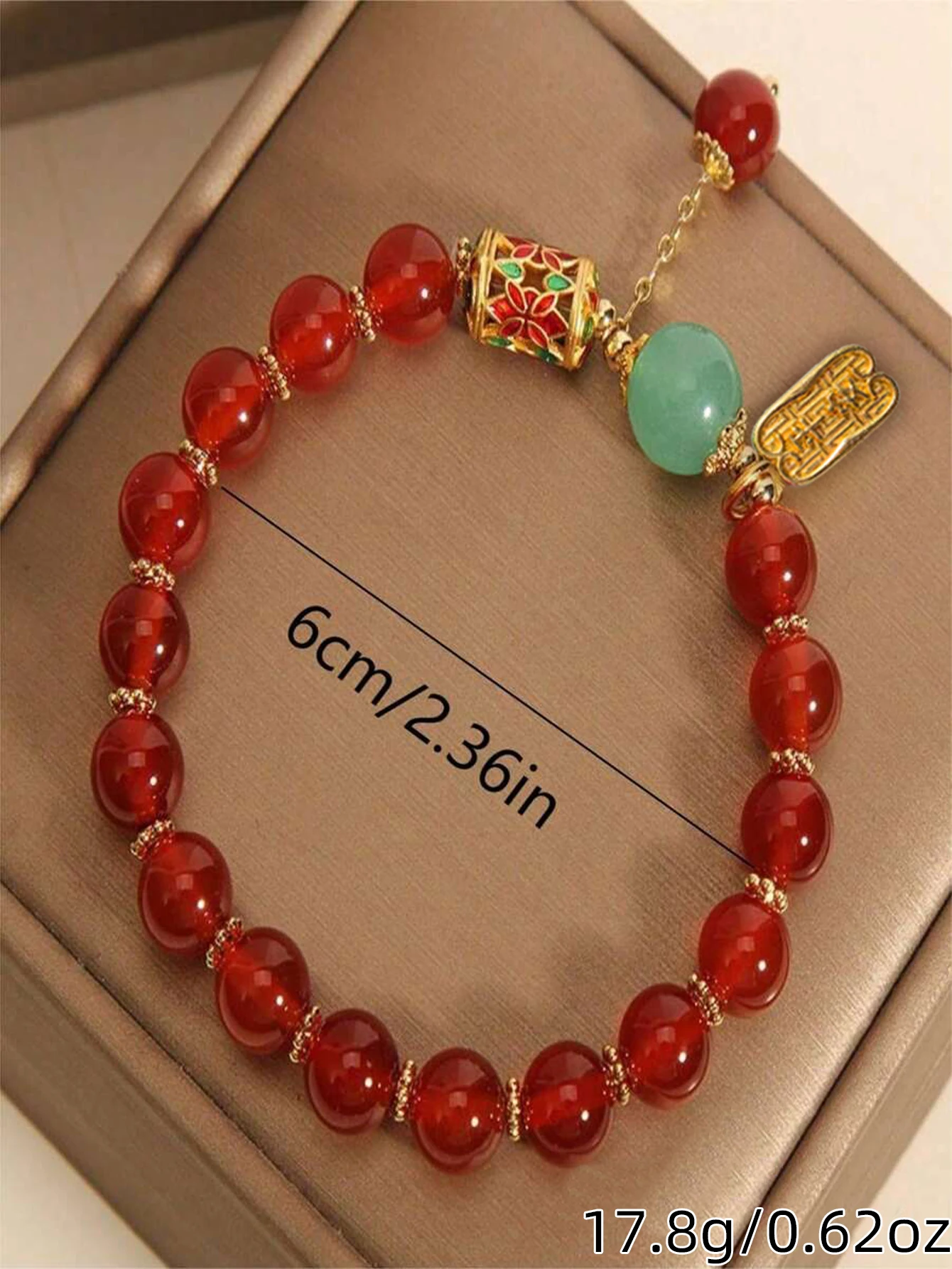 1 Pc Exquisite Tag Engraved Flower Palace Personalized Fashion Liuli Multi-color Beaded Bracelet Women Party Daily Gift Jewelry