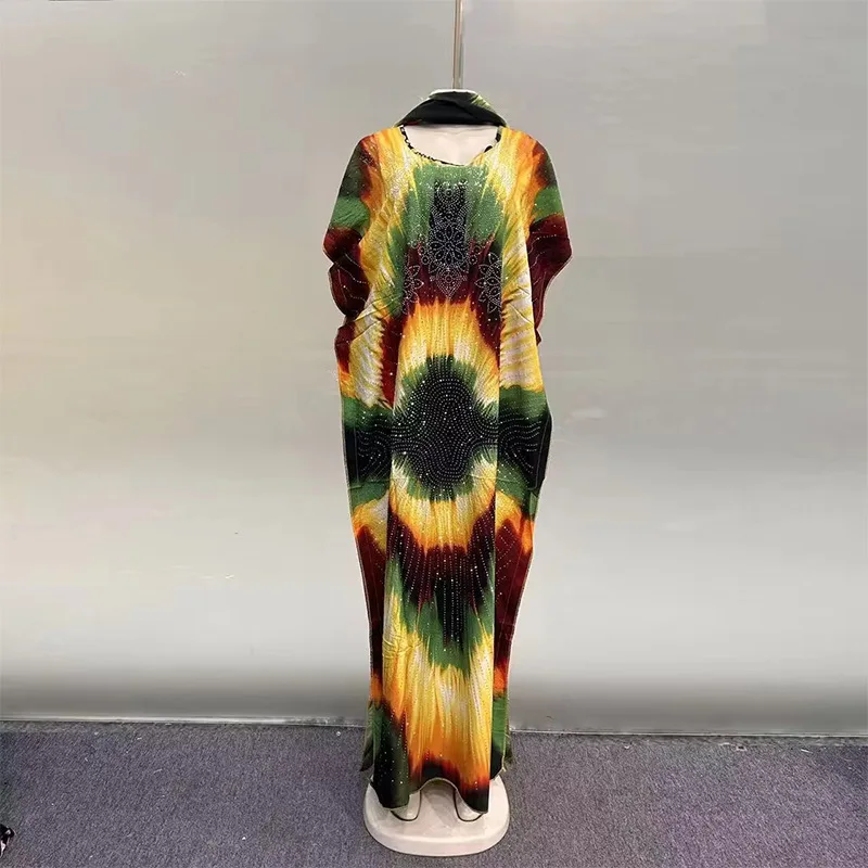African Women's Muslim Fashion Abaya Boubou Dashiki Ankara Outfit Evening Gown Dubai Kaftan Robe Marocaine - African Dresses