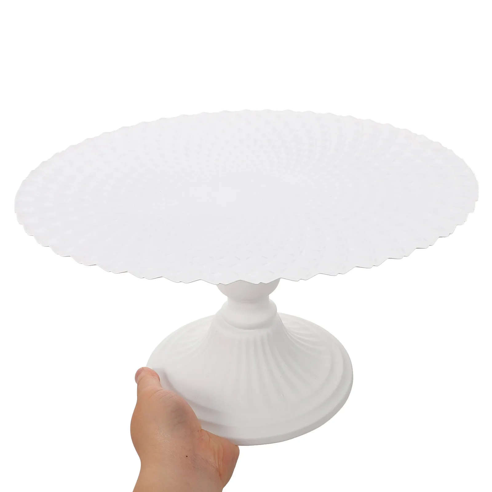 High Base Iron Cake Stand Decorative Metal Tray Fruit Dessert Display Plate for Home Party Metal Cake Stand Dessert Display Tray