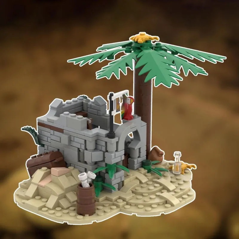القراصنة القلعة نموذج Moc قوالب بناء وحدات الكنز منزل نموذج التكنولوجيا كتل عيد الميلاد لتقوم بها بنفسك لعبة هدايا البناء #3