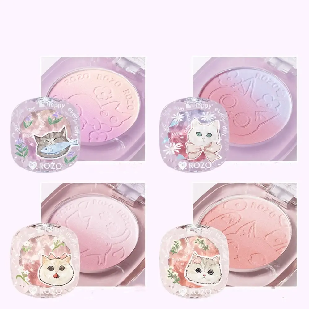 Perzik Roze Kleurverloop Blusher Matte Afwerking Fijne Flash Gezicht Blush Palette Natuurlijke Naakt Waterdichte Wang Tint Rouge