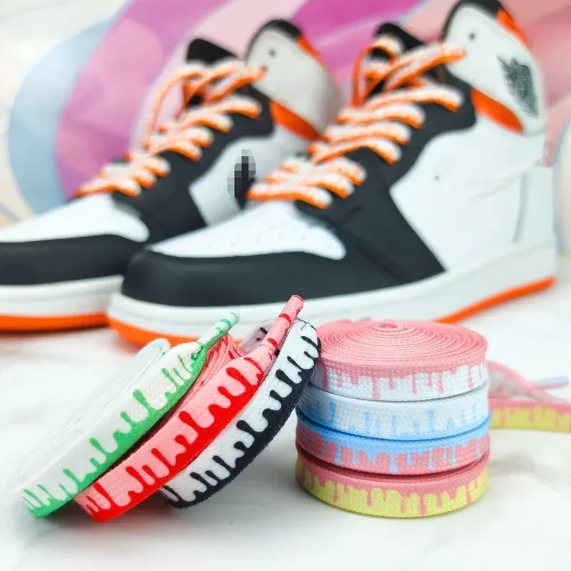 

New Rainbow Ice Cream Shoelace Flat Shoe Laces Cream Macaron Shoelaces for Sneakers 120/140/160cm Shoes Strings Accesories 1Pair