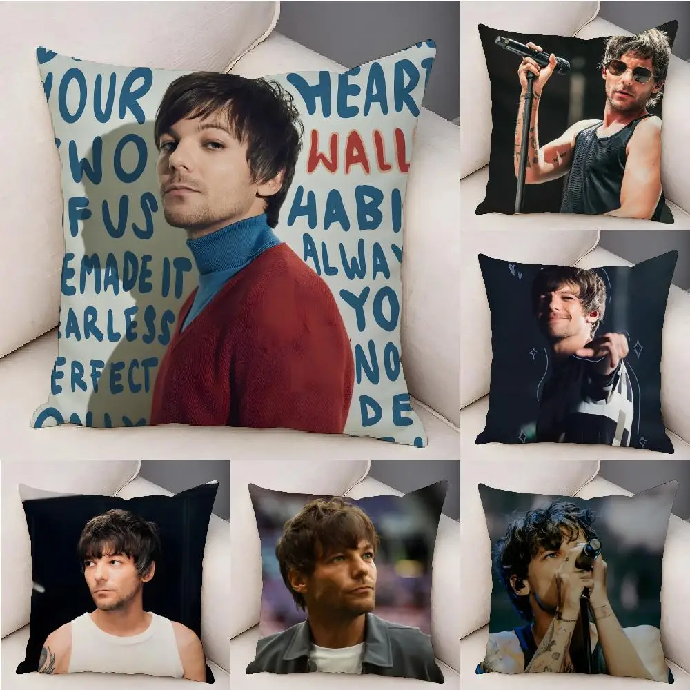 L-Louis Tomlinson Singer Cushion Cover Organic Linen Square Pillow Case Durable Non-Allergenic And Kind To Skin