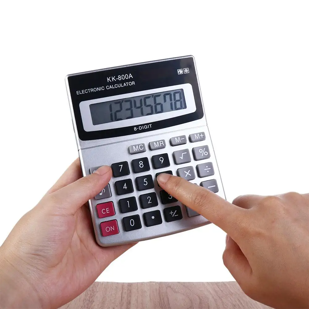 

Арифметический 8-значный дисплей с большим шрифтом KK-800A Малый расчет Calculadora Калькулятор Электронный калькулятор