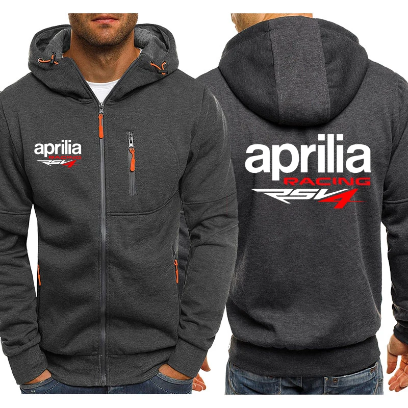 

Hoodies Men Jacket Aprilia Racing Print Casual HipHop Harajuku Hooded Sweatshirts Mens Zipper Jacket Man Hoody Clothing