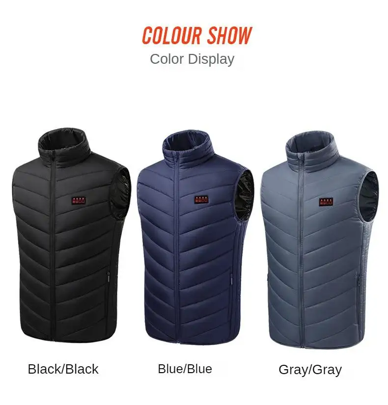 2–21 Bereiche selbsterhitzende Weste USB wiederaufladbare beheizte Jacke Winter Herren Damen Thermounterwäsche Heizweste Wandern Skifahren Mantel – Detail 5