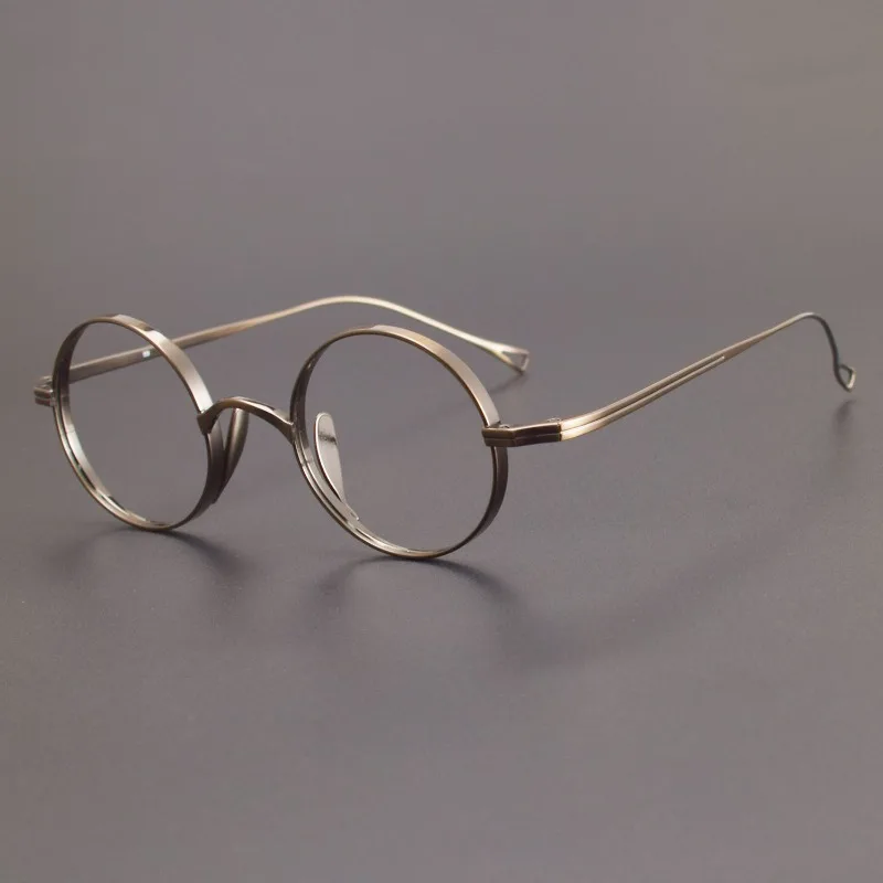 

Japanese Brand Retro Pure Titanium Round Glasses Frame Designer Men Women Literary Wide Rim Myopia Ultralight Glasses Spectacle