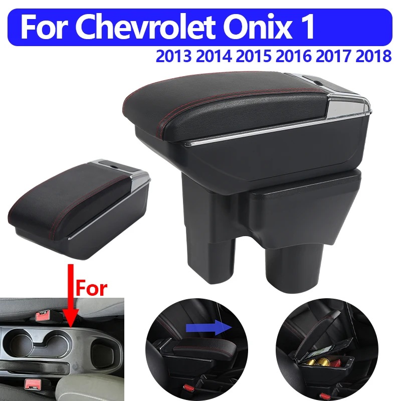 

For Chevrolet Onix 1 2013-2018 Armrest Box Center Console Storage Box Interior Retrofit Parts Accessories with Cup Holder