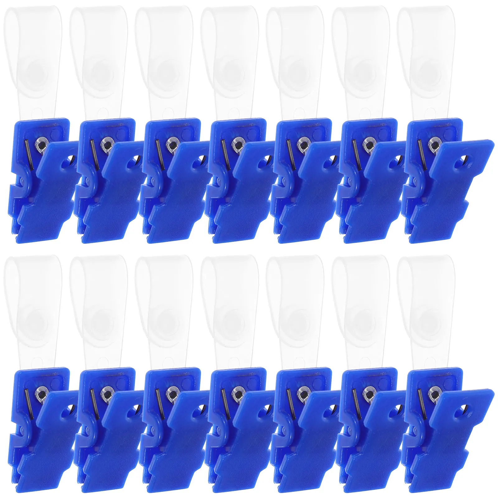 

100pcs Plastic Badge Clips With Clear Straps Lightweight Id Badge Holder Clips For Work School Use