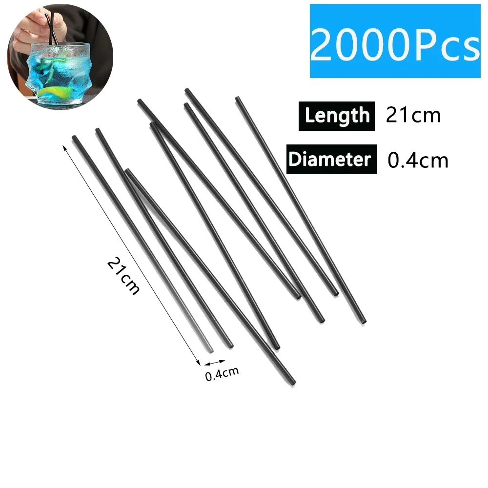ZOMASOU 100-6000PCS Schwarz Strohhalme Kaffee Trinkhalme Saft Trinkrohr Stroh Tee Cocktail Strohhalme Hochzeit Bar Party Großhandel 10