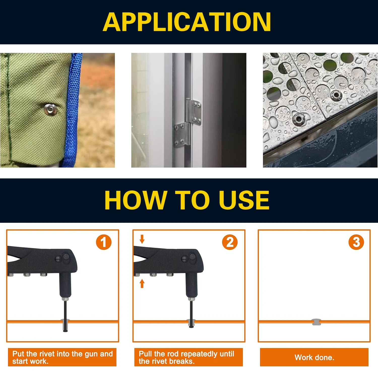 80/ 100/ 160/ 385pcs, Pop Rivets Assortment Kit, Aluminum Rivets Set in 8 Sizes, Blind Rivets for Metal with Organizer
