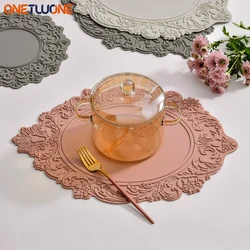 44X31cm Silicone Mat Palace luxury placemat for Dining Table Oval Placemat Heat Resistant and Non-slip Coasters Dishwasher Safe