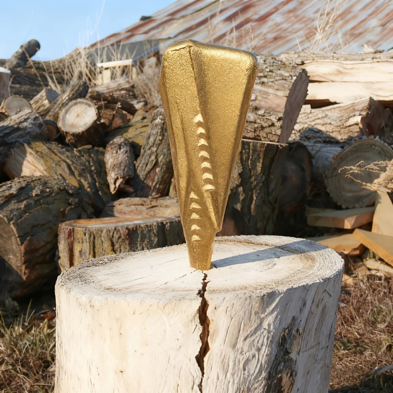 High Carbon Steel Wedge-Shaped Firewood Splitter，Outdoor Firewood Splitter，For Cutting Wood，Efficient Firewood Preparation Tool，