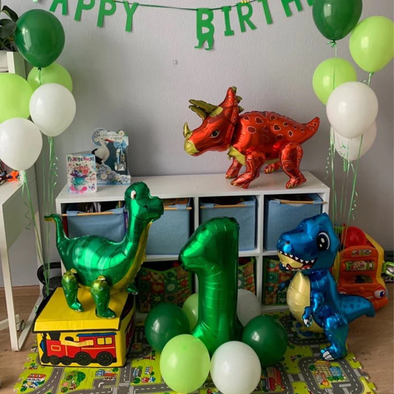 Jurassic World Dinosaur Standing Balloons Dino Birthday Decoration Inflatable Tyrannosaurus Rex Triceratops Pterosaur Balloon