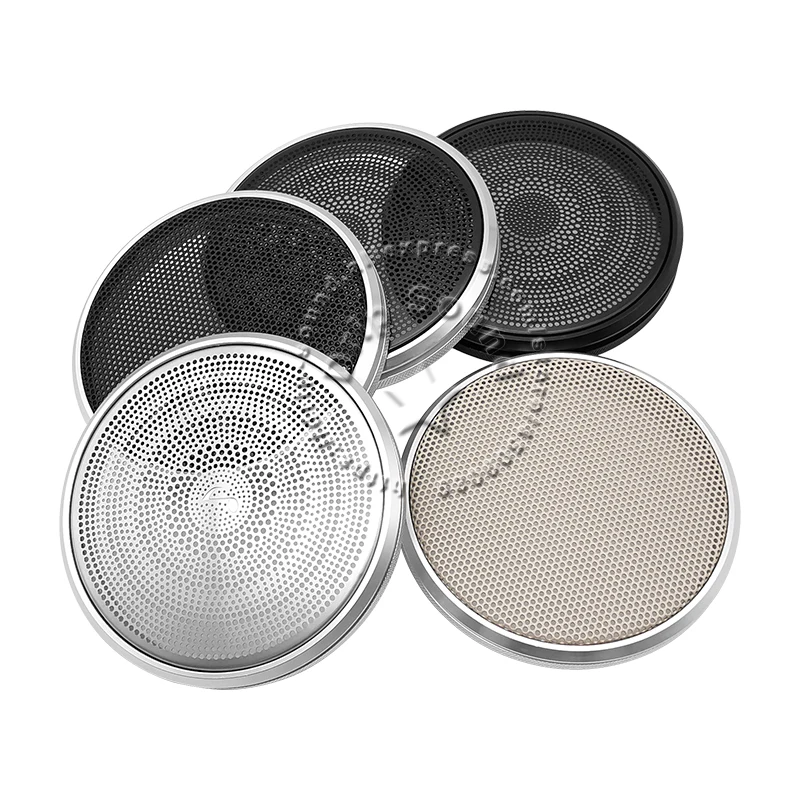 Copertura della rete di conversione della griglia dell'altoparlante da 3,5 pollici 91,5 mm Modifica audio per auto Cerchio decorativo Maglia completamente in metallo con anello filettato