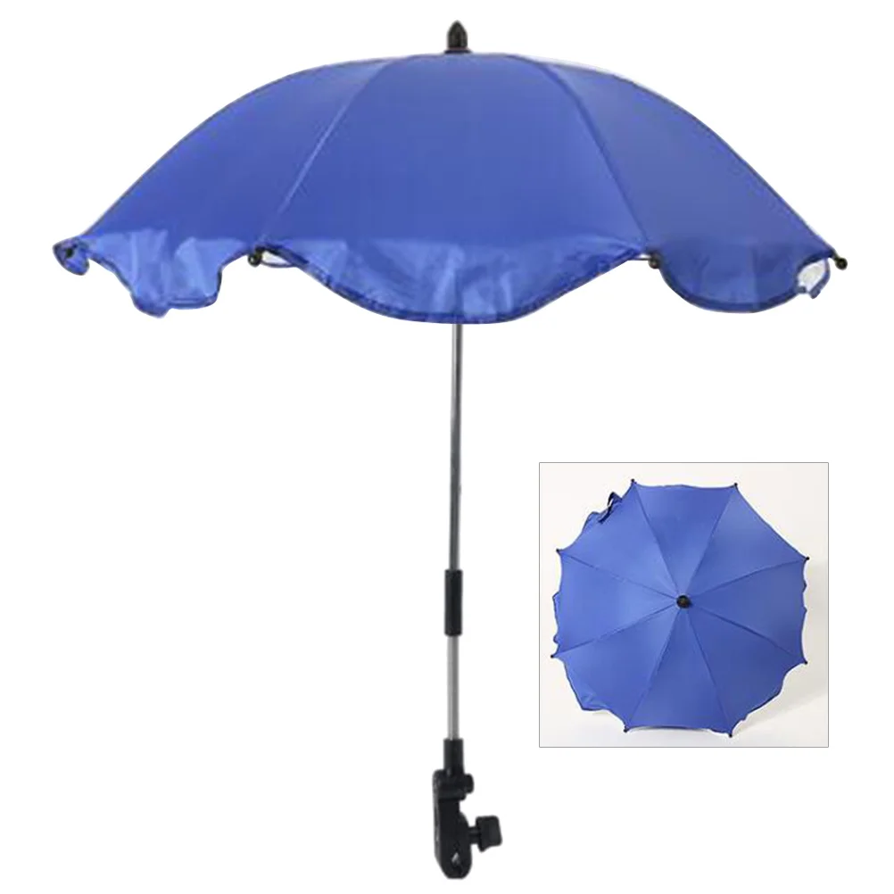 

35.5cm 8 Ribs Royal Blue Baby Stroller Umbrella with Flexible Bendable Handle Uv Protection Sunshade for Pushchair Pram Buggy