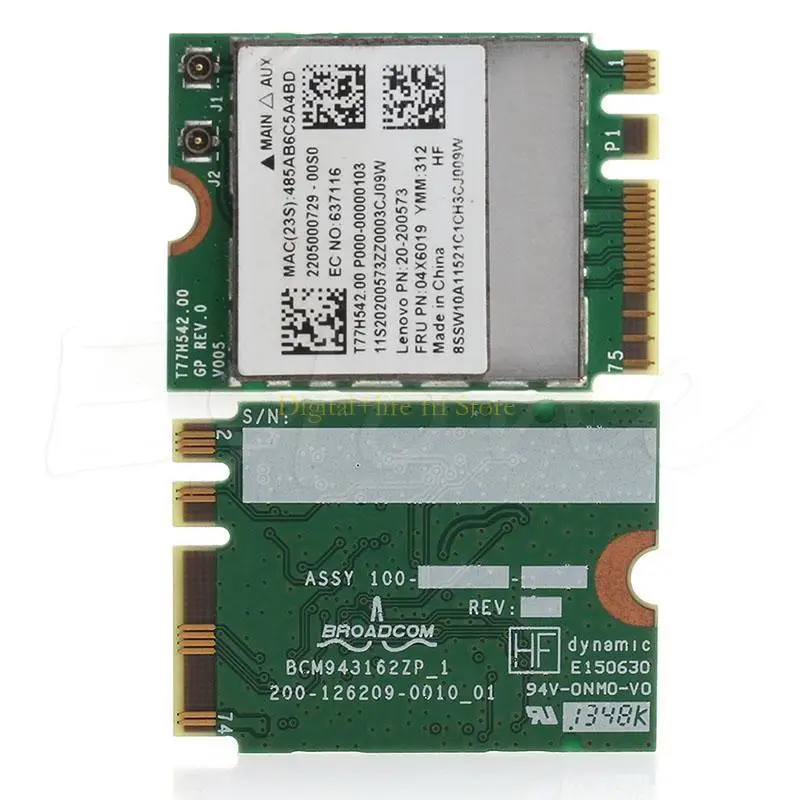 

E06D Mini PC-E Wireless Card, BCM943162ZP Bluetooth-compatible 433Mbps 2.4 / 5 GHz Dual-Band Wireless LAN Card