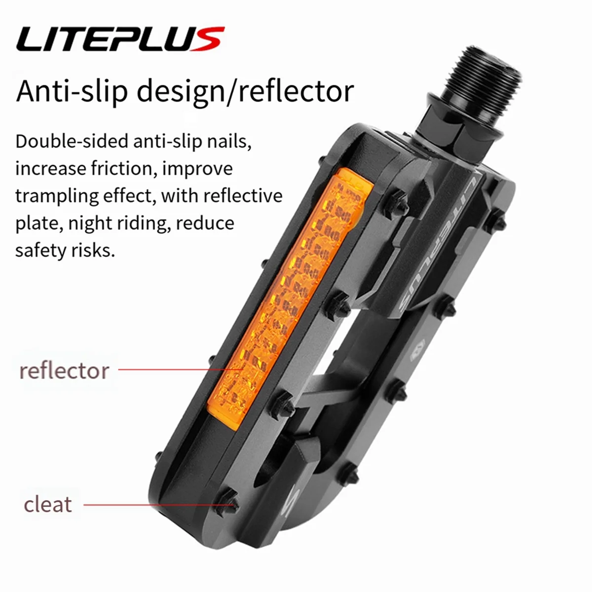 Liteplus Aluminum Alloy Bicycle Folding Pedals Anti-Skid Windward Small Wheel Folding Bicycle Pedals Bike Accessories,A