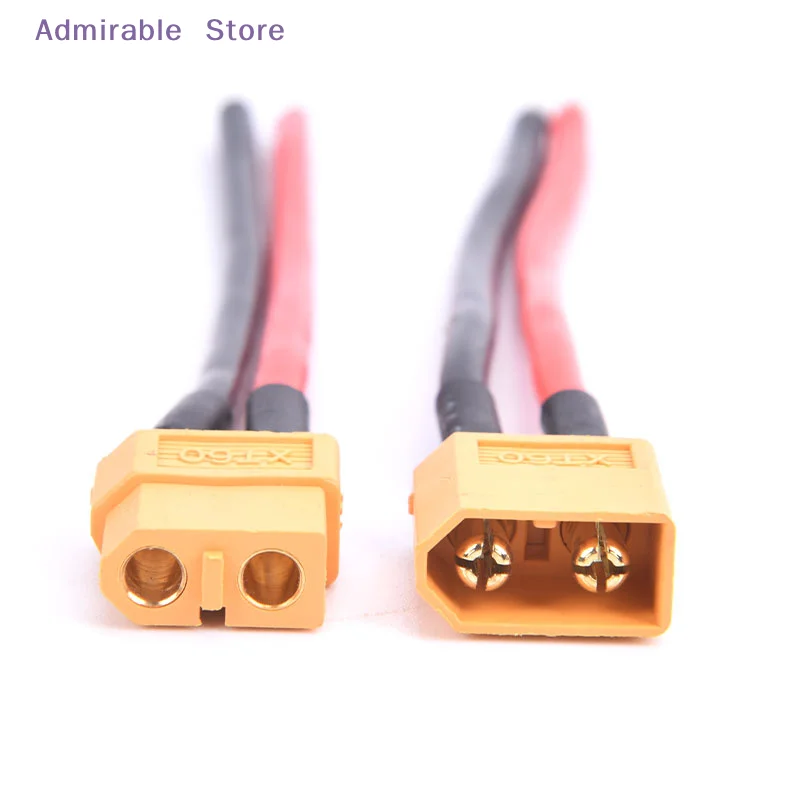 [W]1set XT60 XT-60 Male+Female  Connectors Plugs With Silicon 14 AWG Wire For RC Lipo Battery (1 Pair) Banana Plug Connectors