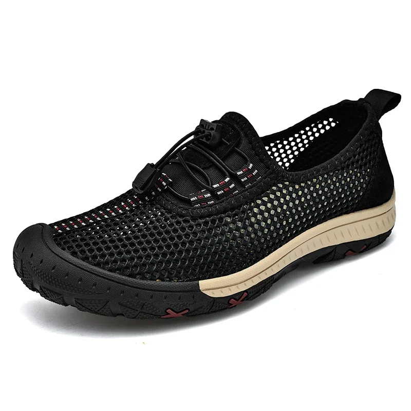 Zapatos informales de malla transpirable para hombre, zapatillas de deporte suaves, mocasines cómodos de talla grande para exteriores, novedad de verano