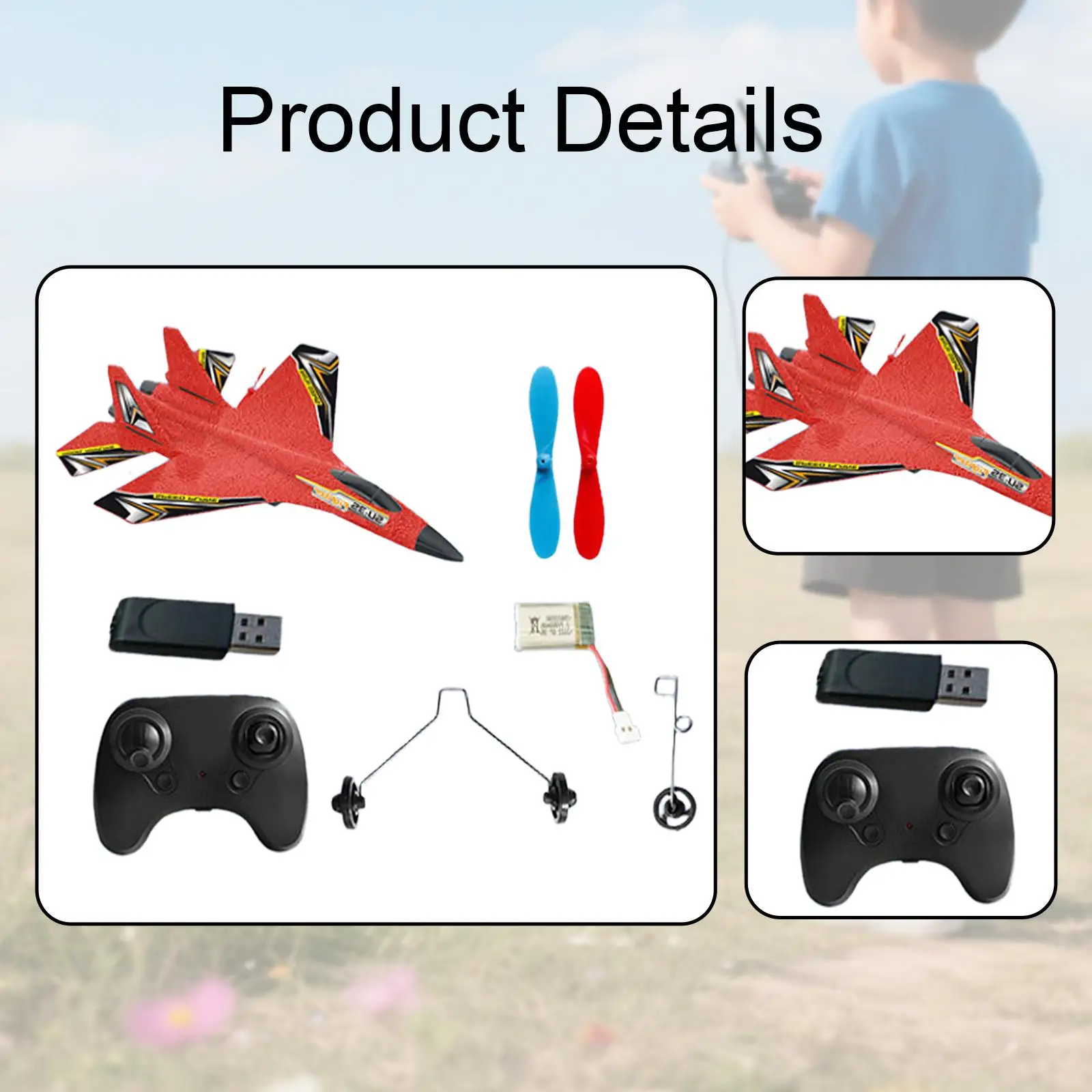 Avion télécommandé en mousse, planeur RC, train d'atterrissage léger et portable,