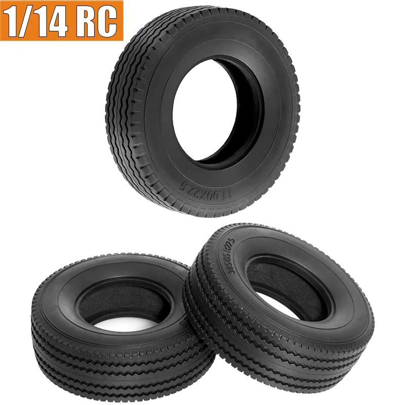1:14th Scale 2pcs Simulation Wide & Narrow Rubber Tubed Tires for Tamiya RC Truck SCANIA 770S R620 VOLVO Arocs MAN Accessories