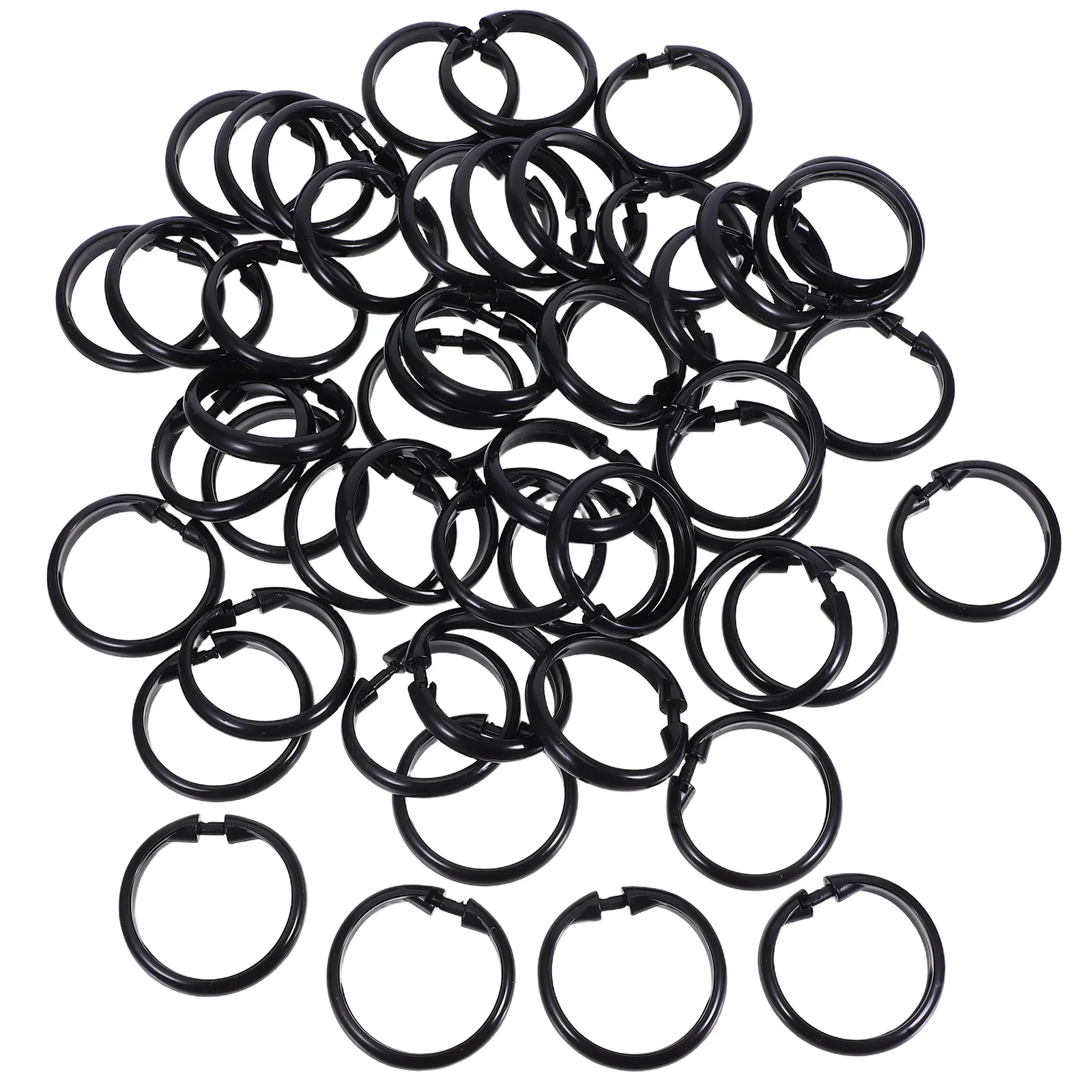 

50pcs Plastic For Heavy Window Rods Rust Free Round Curtain Holders Snap Adjustment Bathroom Decor Shower Hooks Drapery Hanging