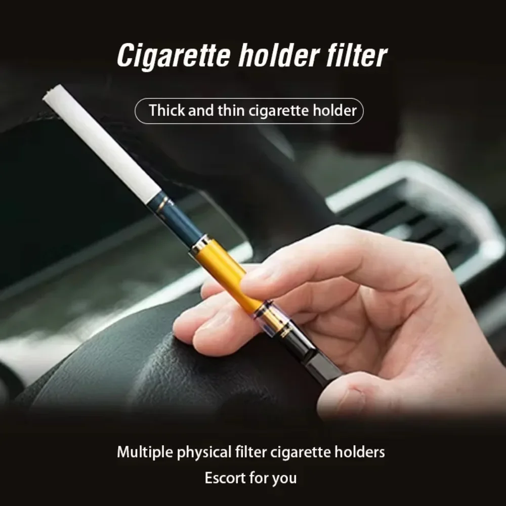 حامل سجائر عالمي سميك ورقيق ، نوع دوران ، قضيب قابل للغسل ، فلتر مسامي صغير ، أدوات تدخين ، يعاد استخدامها