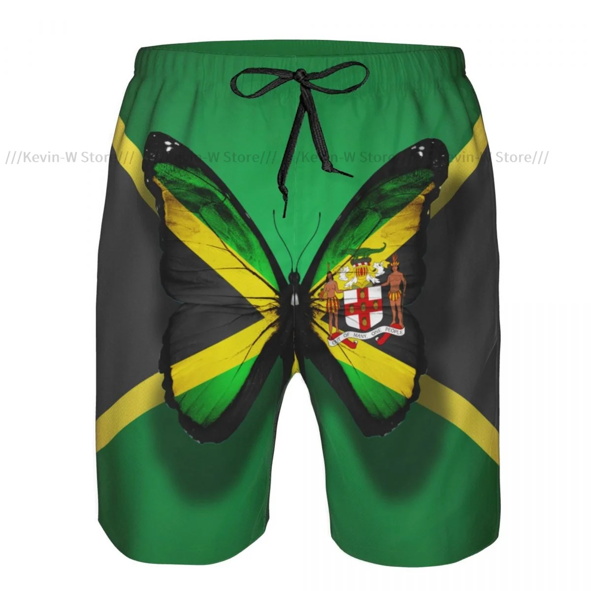 Quick Dry Summer Mens Swimwear Beach Board Short Briefs For Man Jamaica Flag Butterfly Swimming Trunk Beachwear