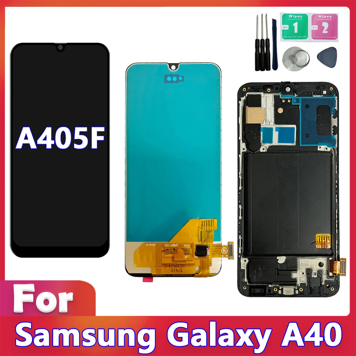 For Samsung Galaxy A40 A405F LCD Display Touch Screen Digitizer Replacement For Samsung A405FN A405FM A405F  with Frame