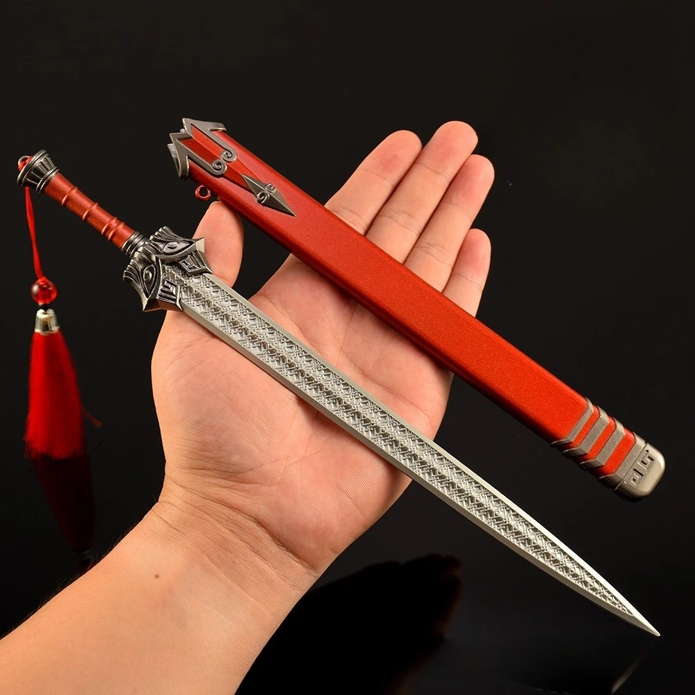 30 CM 중국 애니메이션 주변기기 검 금속 공예 모델 Collectible Desk 장식품 남자 친구를위한 크리 에이 티브 생일 선물 소년 장난감