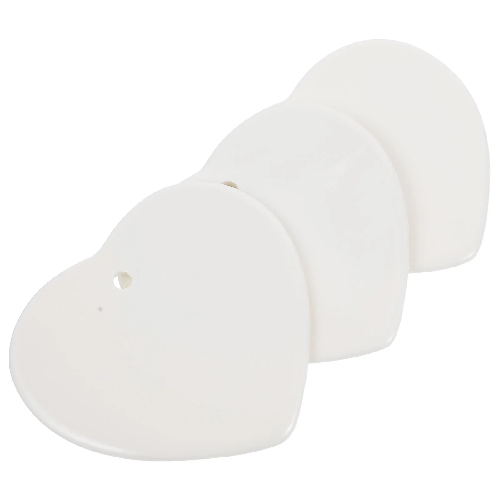 

3Pcs Heart Shaped Ceramic Pendants Blank DIY Craft Tags for Kids Drawing Painting Festive Home Decor Festive Hanging Pendant