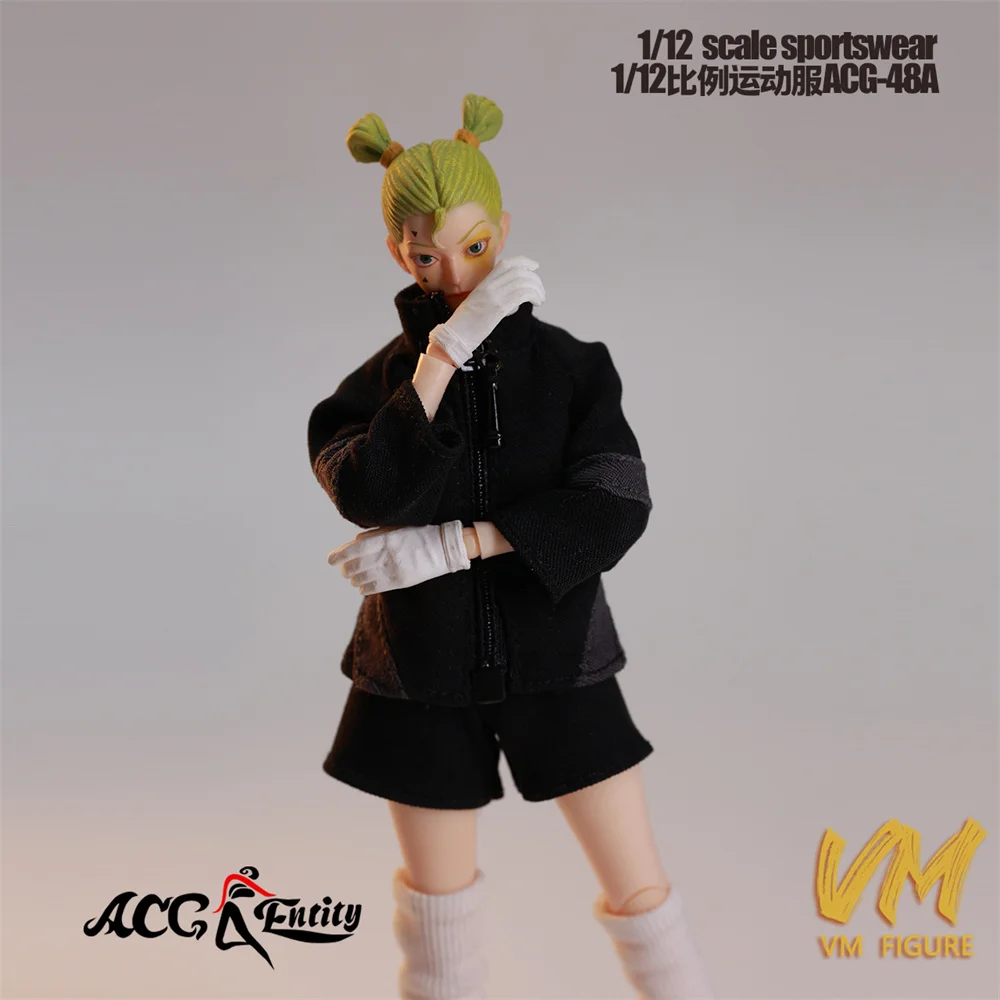 1/12 مقياس الفتيات ملابس رياضية سترة السراويل طماق الملابس نموذج ملحق صالح 6 بوصة أنثى عمل الشكل الجسم الدمى اللعب #2