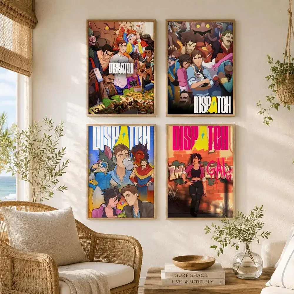 Video Game D-Dispatch Painting Calligraphy High-Quality Canvas Wall Mural Crease-Free For Living Room Bedroom Interiors
