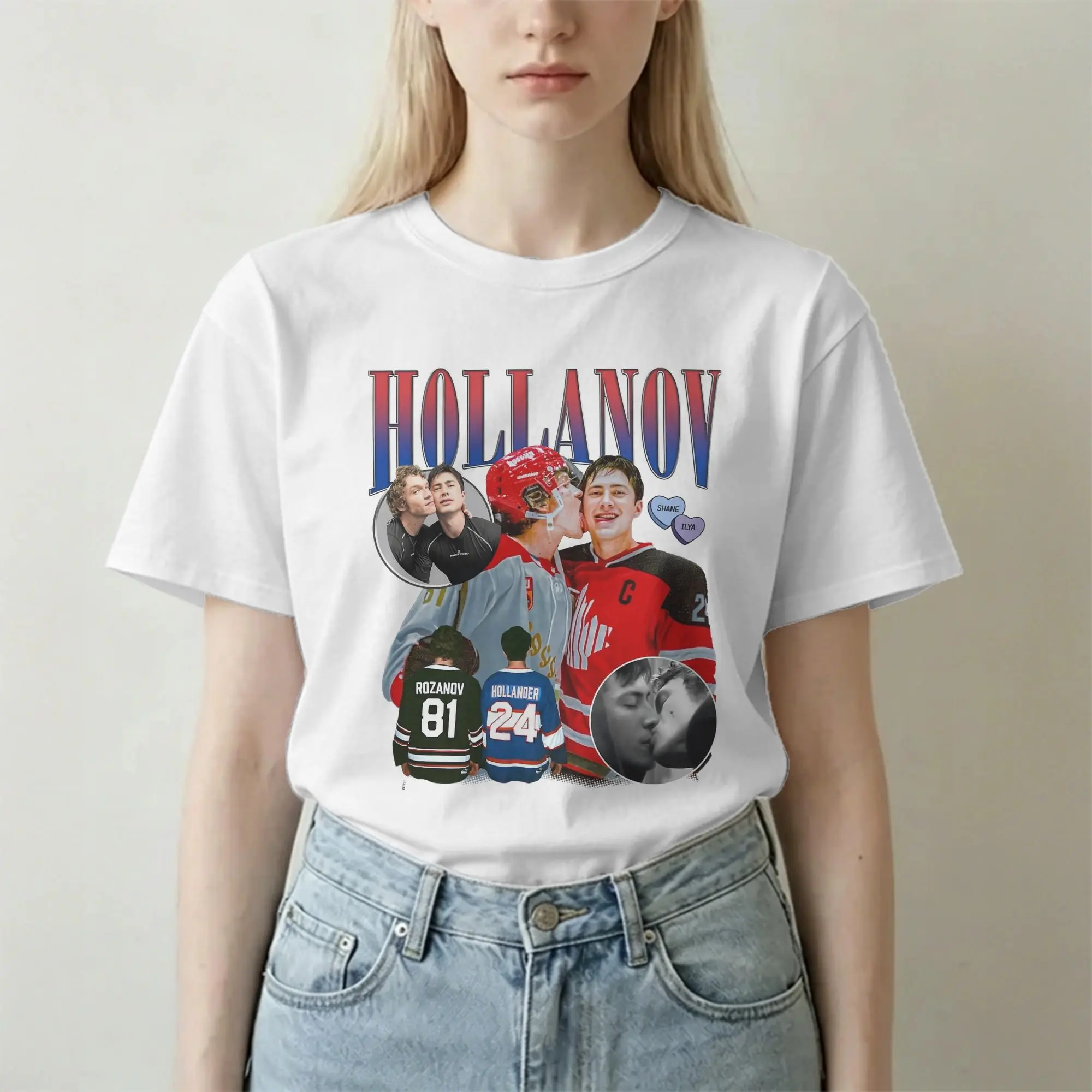 Heated Rivalry Hollanov Ilya Rozanov and Shane Hollander Men Women T Shirt Tee Shirt  Crew Neck T-Shirts Cotton Original Clothes