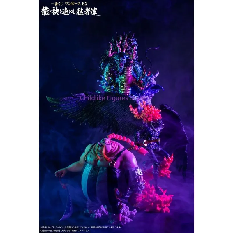 Original BANDAI Ichiban KUJI ONE PIECE EX Warriors Who Stand with Dragons Queen King Kaido Anime Figures Model Collection